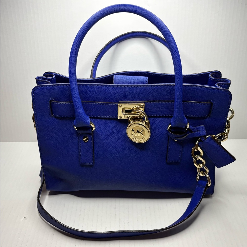 Michael Kors Medium Hamilton Cobalt Blue Leather Tote
